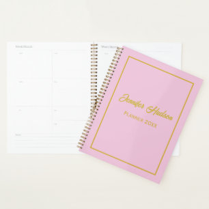 Professionnel Simple fille mignon Rose hebdomadair
