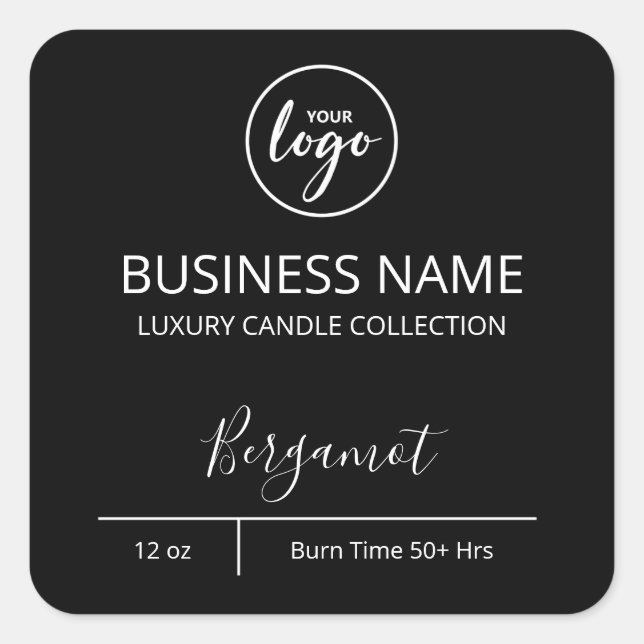 Professionnel Simple Logo Black Soap Bar Étiquette (Devant)