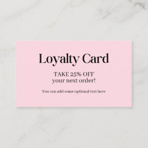 Professionnel Simple Pink Loyalty Carte de visite