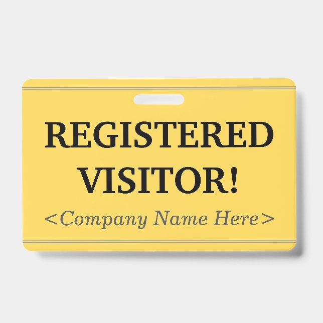 Professionnel "VISITEUR INSCRIT!" Badge (Avant)