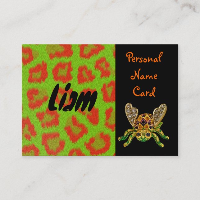 Profil Carte de nom personnel Bousier vert (Devant)