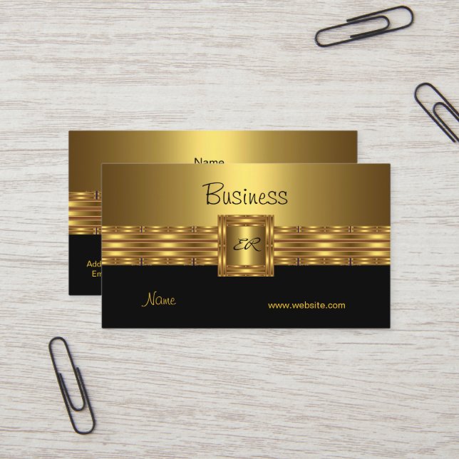Profil Carte de visite Gold sur Gold Black (Devant/Arrière en situation)