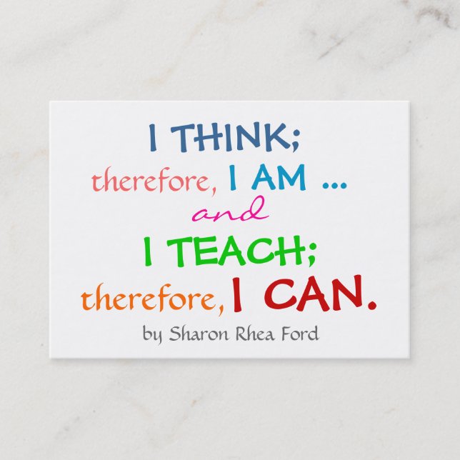 Profil de l'enseignant/de l'éducation - Carte de v (Devant)