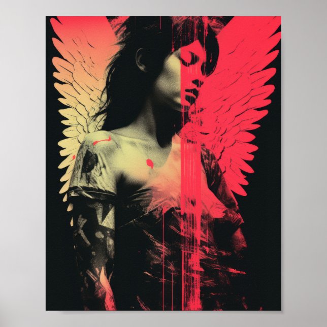 Profil des anges tombés - Poster Motif demi-ton (Devant)