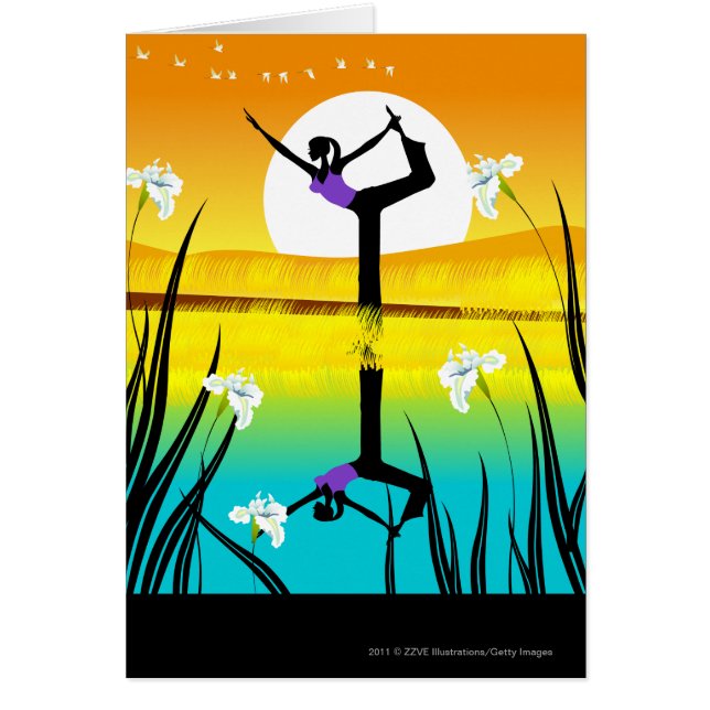 Profil latéral d'un yoga de pratique de femme (Devant)