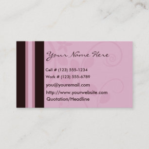 Profil mauve et carte de visite de remous