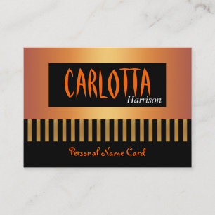 Profil Nom personnel Carte Café Gold Stripe