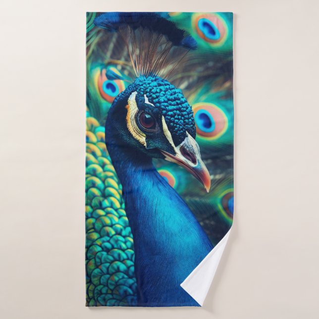Profil Peacock (Serviette de bain)