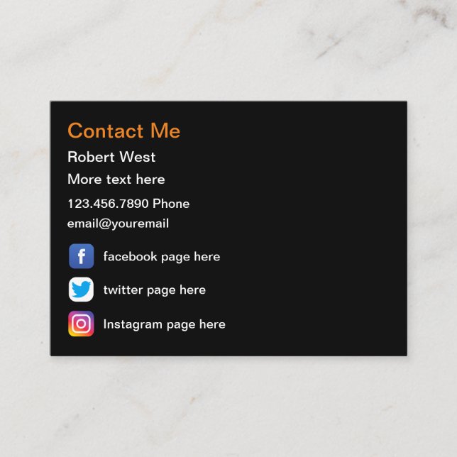 Profils professionnels des médias sociaux Cartes d (Devant)