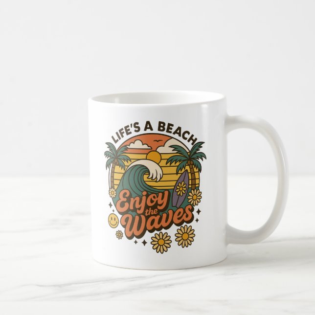 Profitez des Vagues – Mug Vie de Plage Vibrante (Droite)