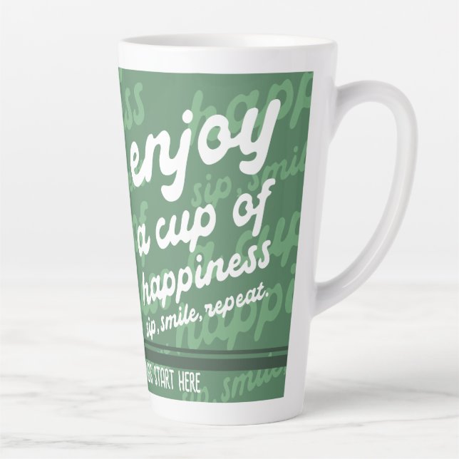 Profitez d'une coupe de bonheur | Mug de latte mot (Droite)
