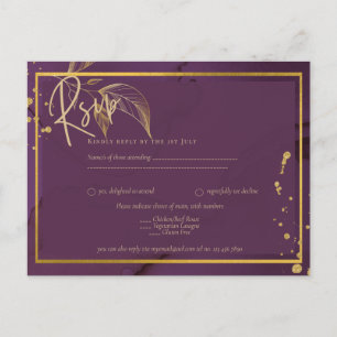 PROFONDE VIE OR FEUILLES Mariage Invitation