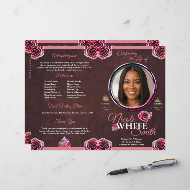 Programa Celebración de la Vida Rose Gold / Cafe (Devant/Arrière en situation)