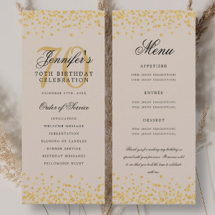 Programme 70e Anniversaire Menu Merci U Gold Champ