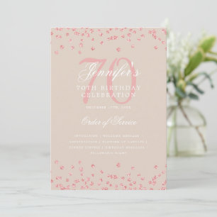 Programme 70e Anniversaire Menu Rose Gold Champagn
