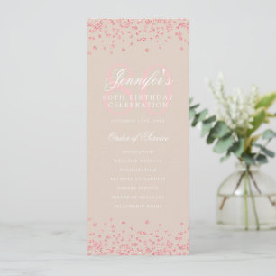 Programme 80e Anniversaire Menu Rose Gold Champagn