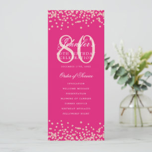 Programme 80e anniversaire Menu Rose Gold Hot Pink