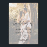 Programme Aimee Rustic Script Mariage moderne<br><div class="desc">Programme de mariage photo moderne avec un design simple avec "le mariage de" et les en-têtes dans un style rustique typographie script avec vos détails mariages sur votre photo préférée avec une superposition opaque. Ce programme élégant à la disposition minimaliste conviendra à tous les styles de mariage.</div>