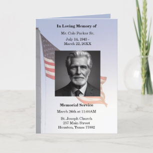 Programme American Flag In Loving Memory Ordre du service