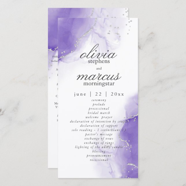 Programme Amethyst Purple Script Silver (Devant / Derrière)