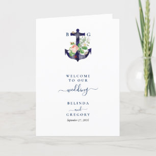 Programme Ancre Floral Mariage nautique Ordre de service
