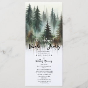 Programme Aquarelle Arbres Rustiques Wilderness Wedding Prog