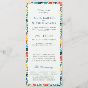 Programme Aquarelle bleu naturel Jaune Mariage de tournesols