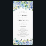 Programme Aquarelle Blue Hydrangea Floral Garland Mariage<br><div class="desc">Partagez les détails du mariage avec votre famille et vos amis avec ce programme de mariage personnalisable. Il présente des hydrangées bleu et violet aquarelle, des anémones blanches, des pivoines blanches et du feuillage. Ce programme fleuri est parfait pour les mariages du printemps et de l'hiver. Des éléments correspondants sont...</div>