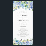 Programme Aquarelle Blue Hydrangea Floral Garland Mariage<br><div class="desc">Partagez les détails du mariage avec votre famille et vos amis avec ce programme de mariage personnalisable. Il présente des hydrangées bleu et violet aquarelle, des anémones blanches, des pivoines blanches et du feuillage. Ce programme fleuri est parfait pour les mariages du printemps et de l'hiver. Des éléments correspondants sont...</div>
