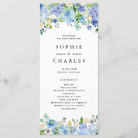 Aquarelle Blue Hydrangea Floral Garland Mariage