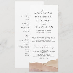 Programme Aquarelle Boho Abstraite Cérémonie de mariage