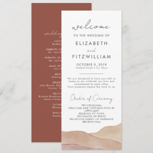 Programme Aquarelle Boho Abstraite Mariage de rouille