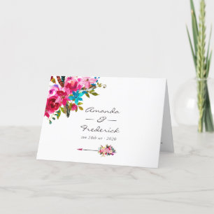 Programme Aquarelle Boho Chic Floral Mariage