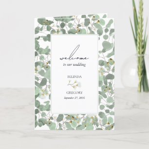 Programme Aquarelle Eucalyptus Mariage Ordre de service