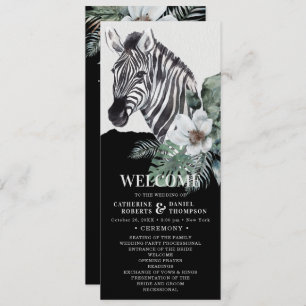 Programme Aquarelle Floral Zebra Safari Mariage