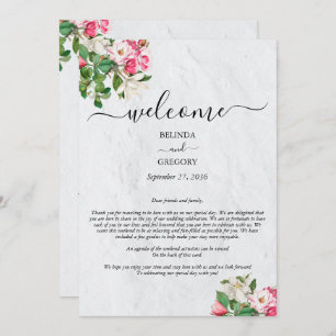Programme Aquarelle Magnolia Fleurs Itinéraire Mariage