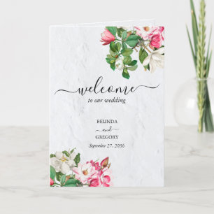 Programme Aquarelle Magnolia Mariage Ordre de service