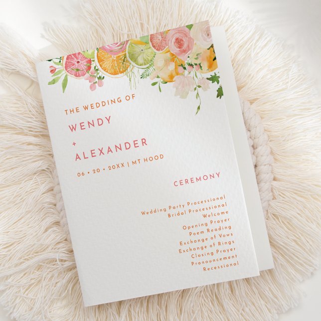 Programme Aquarelle Mariage Citrus plié (Créateur téléchargé)