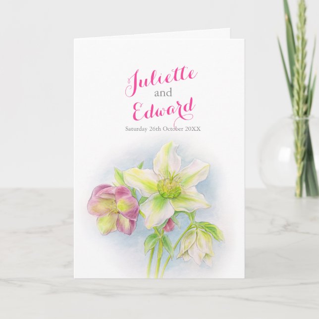 Programme Aquarelle ressort hellebores mariage plié (Devant)