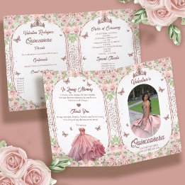 Programme Aquarelle rose pâle Parties scintillant florale Qu