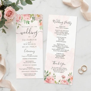 Programme Aquarelle rose vif Mariage de pivoine florale