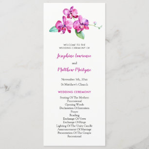 Programme Aquarelle violet orchidée Mariage floral