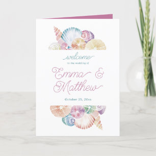 Programme Aquarelle violette Ocean Mermaid Shell repliée