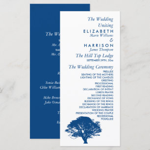 Programme Arbre de chêne bleu, Mariage rustique et minimalis