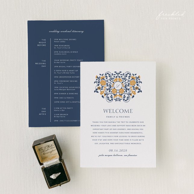 Programme Art Nouveau Mariage Bienvenue & Week-end Itinérair (Art Nouveau Wedding Welcome & Weekend Itinerary Program)