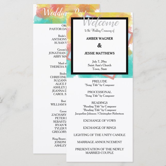 Programme Artsy Gouache Watercolors Geometric  Program (Devant / Derrière)