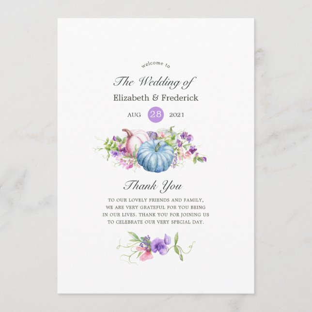 Programme Automne - Mariage Floral d'Automne (Devant)
