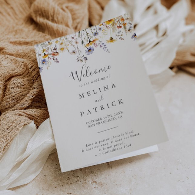 Programme Automne Sunshine Élégant Fleur sauvage plié Mariag (Créateur téléchargé)