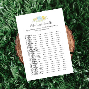 Programme Baby Word Scramble Garçon Teddy Bear Card