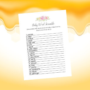 Programme Baby Word Scramble Girl Teddy Bear Card